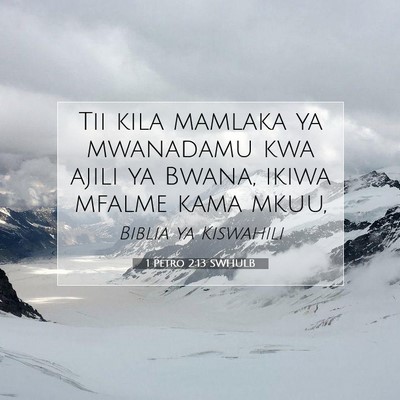 Picture 07 - 1 Petro 2:13 SWHULB - Tii kila mamlaka ya mwanadamu kwa ajili ya Bwana, - Bible Verse Picture