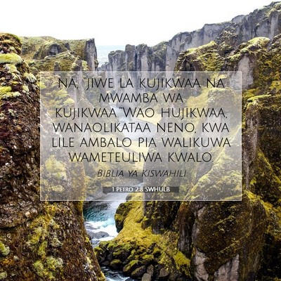Picture 07 - 1 Petro 2:8 SWHULB - na, “jiwe la kujikwaa na mwamba wa - Bible Verse Picture