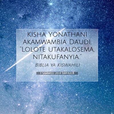 Picture 07 - 1 Samweli 20:4 SWHULB - Kisha Yonathani akamwambia Daudi, “Lolote - Bible Verse Picture