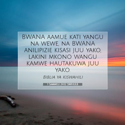 Picture 07 - 1 Samweli 24:12 SWHULB - BWANA aamue kati yangu na wewe, na BWANA - Bible Verse Picture