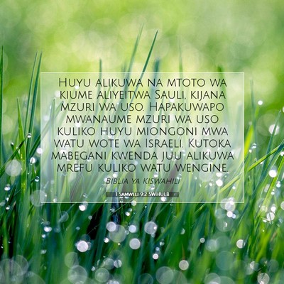 Picture 07 - 1 Samweli 9:2 SWHULB - Huyu alikuwa na mtoto wa kiume aliyeitwa Sauli, - Bible Verse Picture