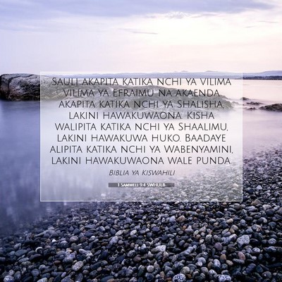 Picture 07 - 1 Samweli 9:4 SWHULB - Sauli akapita katika nchi ya vilima vilima ya - Bible Verse Picture