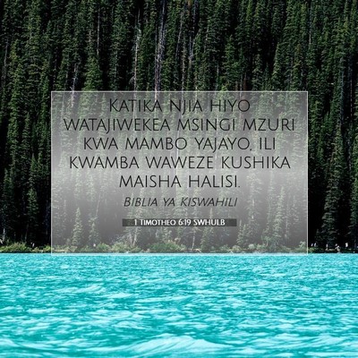 Picture 07 - 1 Timotheo 6:19 SWHULB - Katika njia hiyo watajiwekea msingi mzuri kwa - Bible Verse Picture
