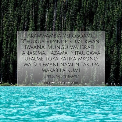 Picture 07 - 1 Wafalme 11:31 SWHULB - Akamwambia Yeroboamu. “Chukua vipande kumi, - Bible Verse Picture