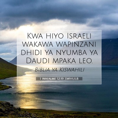 Picture 07 - 1 Wafalme 12:19 SWHULB - Kwa hiyo Israeli wakawa wapinzani dhidi ya nyumba - Bible Verse Picture