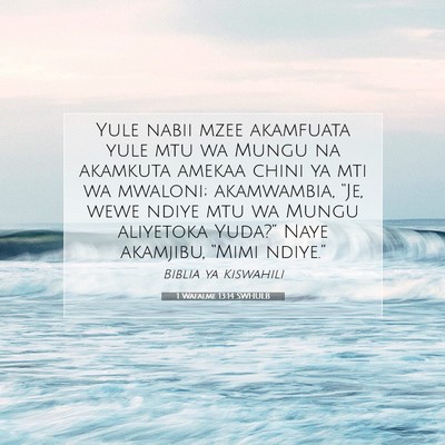 Picture 07 - 1 Wafalme 13:14 SWHULB - Yule nabii mzee akamfuata yule mtu wa Mungu na - Bible Verse Picture