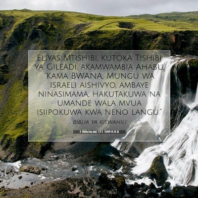 Picture 07 - 1 Wafalme 17:1 SWHULB - Eliyas Mtishibi, kutoka Tishibi ya Gileadi, - Bible Verse Picture