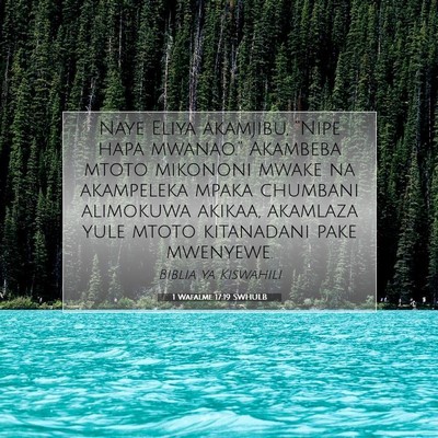 Picture 07 - 1 Wafalme 17:19 SWHULB - Naye Eliya akamjibu, “Nipe hapa mwanao.” - Bible Verse Picture