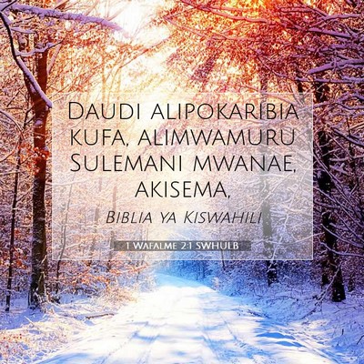 Picture 07 - 1 Wafalme 2:1 SWHULB - Daudi alipokaribia kufa, alimwamuru Sulemani - Bible Verse Picture
