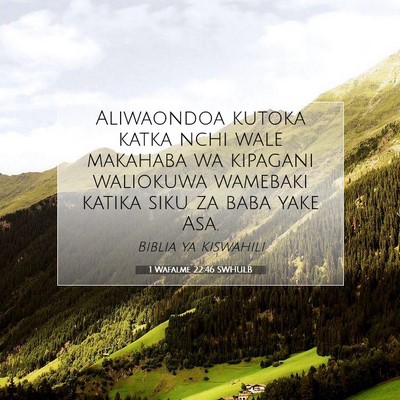 Picture 07 - 1 Wafalme 22:46 SWHULB - Aliwaondoa kutoka katka nchi wale makahaba wa - Bible Verse Picture
