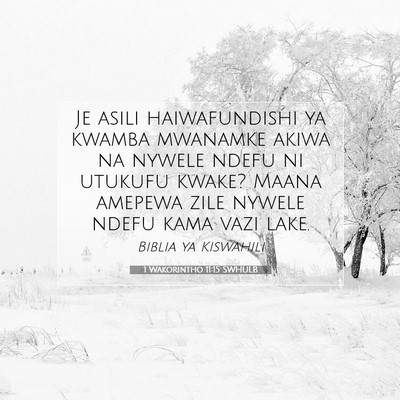 Picture 07 - 1 Wakorintho 11:15 SWHULB - Je asili haiwafundishi ya kwamba mwanamke akiwa - Bible Verse Picture