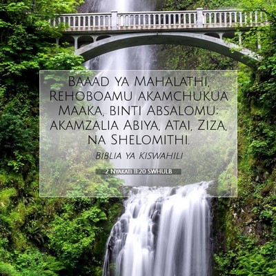 Picture 07 - 2 Nyakati 11:20 SWHULB - Baaad ya Mahalathi, Rehoboamu akamchukua Maaka, - Bible Verse Picture