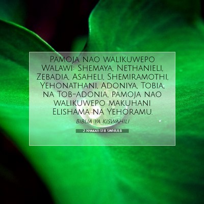 Picture 07 - 2 Nyakati 17:8 SWHULB - Pamoja nao walikuwepo Walawi: Shemaya, - Bible Verse Picture