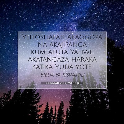 Picture 07 - 2 Nyakati 20:3 SWHULB - Yehoshafati akaogopa na akajipanga kumtafuta - Bible Verse Picture