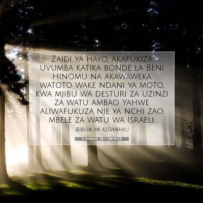 Picture 07 - 2 Nyakati 28:3 SWHULB - Zaidi ya hayo, akafukiza uvumba katika bonde la - Bible Verse Picture