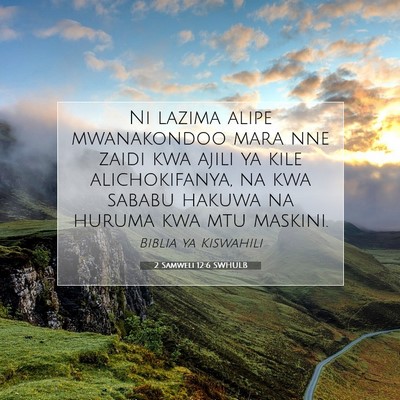 Picture 07 - 2 Samweli 12:6 SWHULB - Ni lazima alipe mwanakondoo mara nne zaidi kwa - Bible Verse Picture
