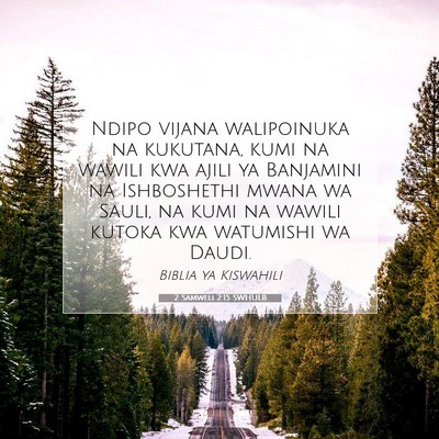 Picture 07 - 2 Samweli 2:15 SWHULB - Ndipo vijana walipoinuka na kukutana, kumi na - Bible Verse Picture