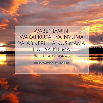Picture 07 - 2 Samweli 2:25 SWHULB - Wabenjamini wakajikusanya nyuma ya Abneri na - Bible Verse Picture