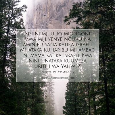 Picture 07 - 2 Samweli 20:19 SWHULB - Sisi ni mji ulio miongoni mwa miji yenye nguvu na - Bible Verse Picture