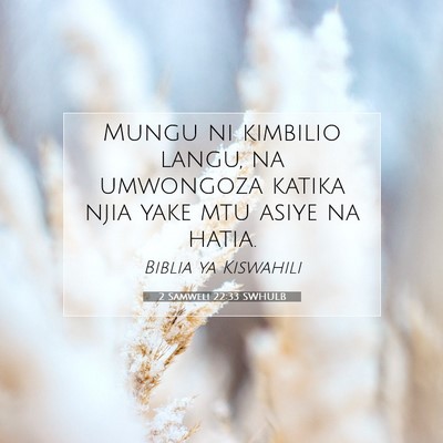 Picture 07 - 2 Samweli 22:33 SWHULB - Mungu ni kimbilio langu, na umwongoza katika njia - Bible Verse Picture