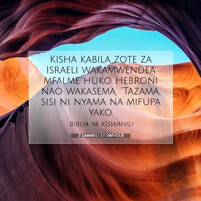 Picture 07 - 2 Samweli 5:1 SWHULB - Kisha kabila zote za Israeli wakamwendea mfalme - Bible Verse Picture
