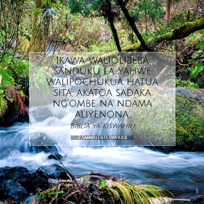 Picture 07 - 2 Samweli 6:13 SWHULB - Ikawa waliolibeba sanduku la Yahwe walipochukua - Bible Verse Picture