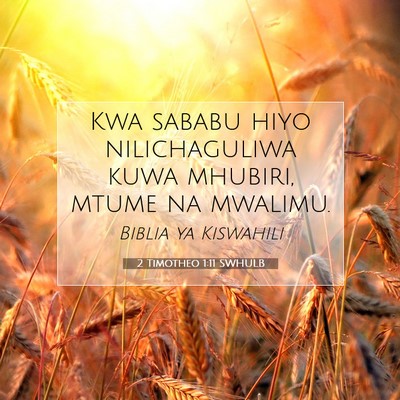 Picture 07 - 2 Timotheo 1:11 SWHULB - Kwa sababu hiyo nilichaguliwa kuwa mhubiri, mtume - Bible Verse Picture