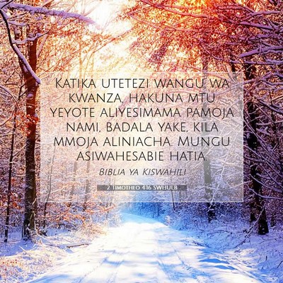 Picture 07 - 2 Timotheo 4:16 SWHULB - Katika utetezi wangu wa kwanza, hakuna mtu yeyote - Bible Verse Picture