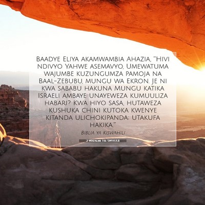 Picture 07 - 2 Wafalme 1:16 SWHULB - Baadye Eliya akamwambia Ahazia, '“Hivi ndivyo - Bible Verse Picture