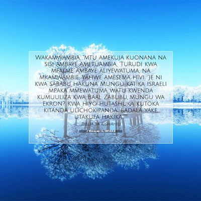 Picture 07 - 2 Wafalme 1:6 SWHULB - Wakamwambia, “mtu amekuja kuonana na sisi - Bible Verse Picture