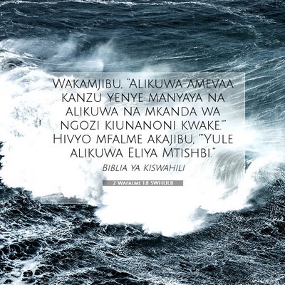 Picture 07 - 2 Wafalme 1:8 SWHULB - Wakamjibu, “Alikuwa amevaa kanzu yenye manyaya - Bible Verse Picture