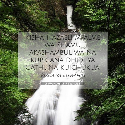 Picture 07 - 2 Wafalme 12:17 SWHULB - Kisha Hazaeli mfalme wa Shamu akashambuliwa na - Bible Verse Picture