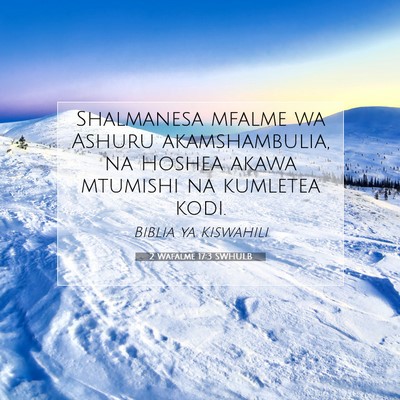 Picture 07 - 2 Wafalme 17:3 SWHULB - Shalmanesa mfalme wa Ashuru akamshambulia, na - Bible Verse Picture
