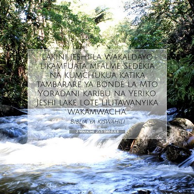 Picture 07 - 2 Wafalme 25:5 SWHULB - Lakini jeshi la Wakaldayo likamfuata mfalme - Bible Verse Picture