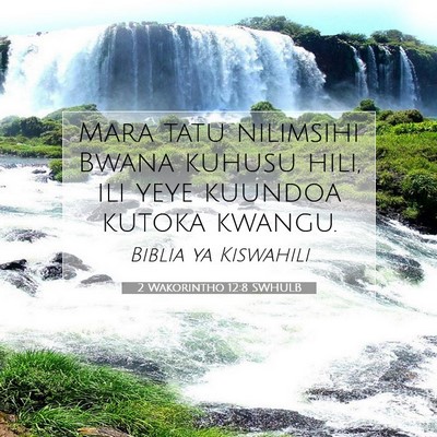Picture 07 - 2 Wakorintho 12:8 SWHULB - Mara tatu nilimsihi Bwana kuhusu hili, ili yeye - Bible Verse Picture
