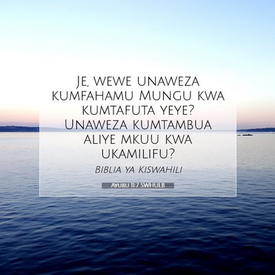 Picture 07 - Ayubu 11:7 SWHULB - Je, wewe unaweza kumfahamu Mungu kwa kumtafuta - Bible Verse Picture