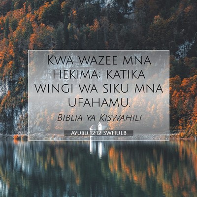 Picture 07 - Ayubu 12:12 SWHULB - Kwa wazee mna hekima; katika wingi wa siku mna - Bible Verse Picture