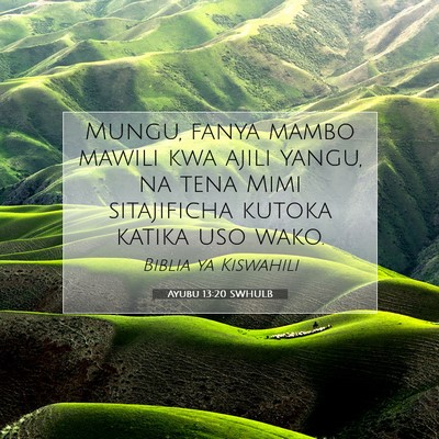 Picture 07 - Ayubu 13:20 SWHULB - Mungu, fanya mambo mawili kwa ajili yangu, na - Bible Verse Picture