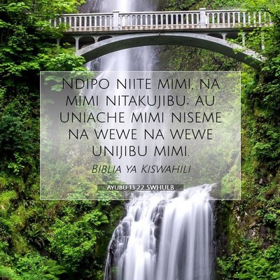 Picture 07 - Ayubu 13:22 SWHULB - Ndipo niite mimi, na mimi nitakujibu; au uniache - Bible Verse Picture