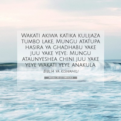 Picture 07 - Ayubu 20:23 SWHULB - Wakati akiwa katika kulijaza tumbo lake, Mungu - Bible Verse Picture
