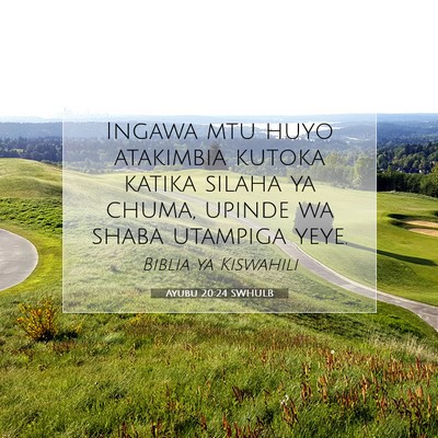 Picture 07 - Ayubu 20:24 SWHULB - Ingawa mtu huyo atakimbia kutoka katika silaha ya - Bible Verse Picture