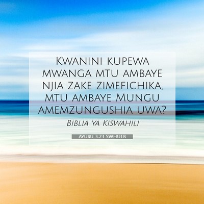Picture 07 - Ayubu 3:23 SWHULB - Kwanini kupewa mwanga mtu ambaye njia zake - Bible Verse Picture