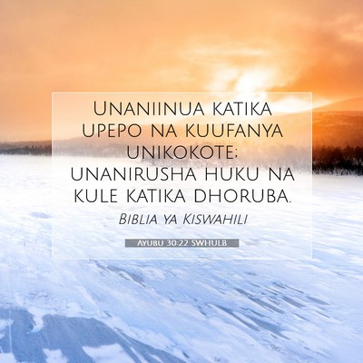 Picture 07 - Ayubu 30:22 SWHULB - Unaniinua katika upepo na kuufanya unikokote; - Bible Verse Picture