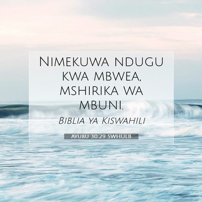 Picture 07 - Ayubu 30:29 SWHULB - Nimekuwa ndugu kwa mbwea, mshirika wa - Bible Verse Picture