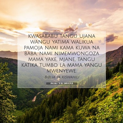 Picture 07 - Ayubu 31:18 SWHULB - kwasababu tangu ujana wangu yatima walikua pamoja - Bible Verse Picture