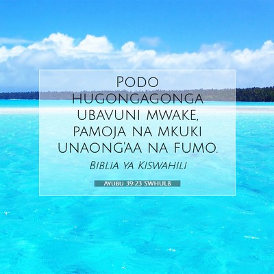 Picture 07 - Ayubu 39:23 SWHULB - Podo hugongagonga ubavuni mwake, pamoja na mkuki - Bible Verse Picture