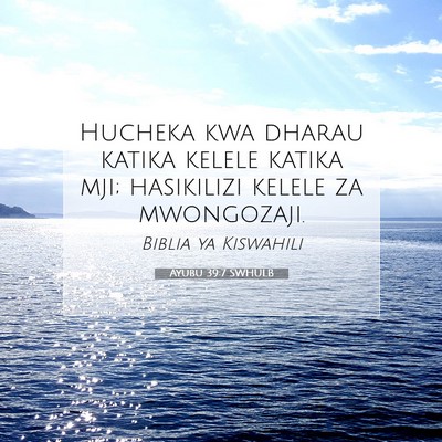 Picture 07 - Ayubu 39:7 SWHULB - Hucheka kwa dharau katika kelele katika mji; - Bible Verse Picture