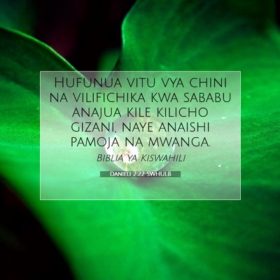 Picture 07 - Danieli 2:22 SWHULB - Hufunua vitu vya chini na vilifichika kwa sababu - Bible Verse Picture