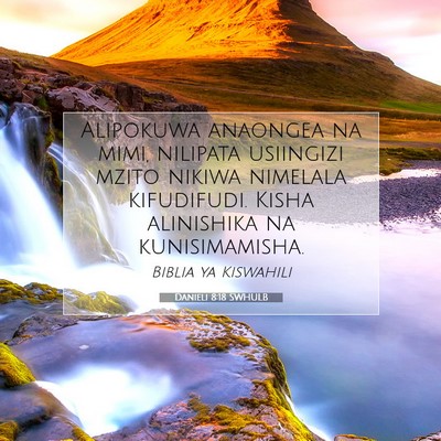 Picture 07 - Danieli 8:18 SWHULB - Alipokuwa anaongea na mimi, nilipata usiingizi - Bible Verse Picture