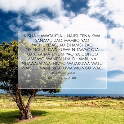 Picture 07 - Ezekieli 37:23 SWHULB - Kisha hawatajitia unajisi tena kwa sanamu zao, - Bible Verse Picture